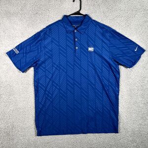 Nike‎ Polo Shirt Mens Large Blue Active Golf Short Sleeve Performance Stretch